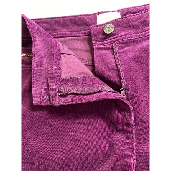 Chicos Merlot Corduroy Straight Leg Pant Sz 8 Chicos 1 Casual Girl Boss Normcore - Picture 6 of 11